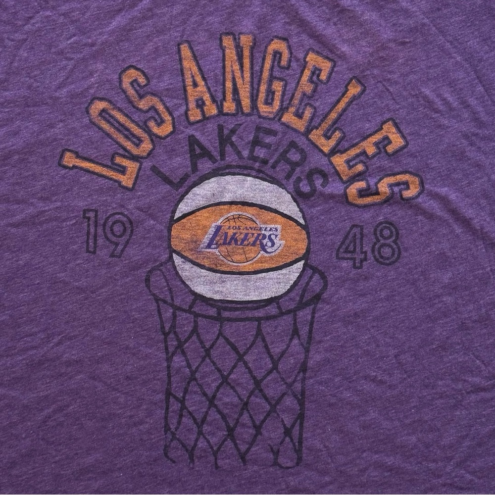 Junk Food Los Angeles Lakers 1948 Net Logo Off-Shoulder T-Shirt - Picture 2 of 5